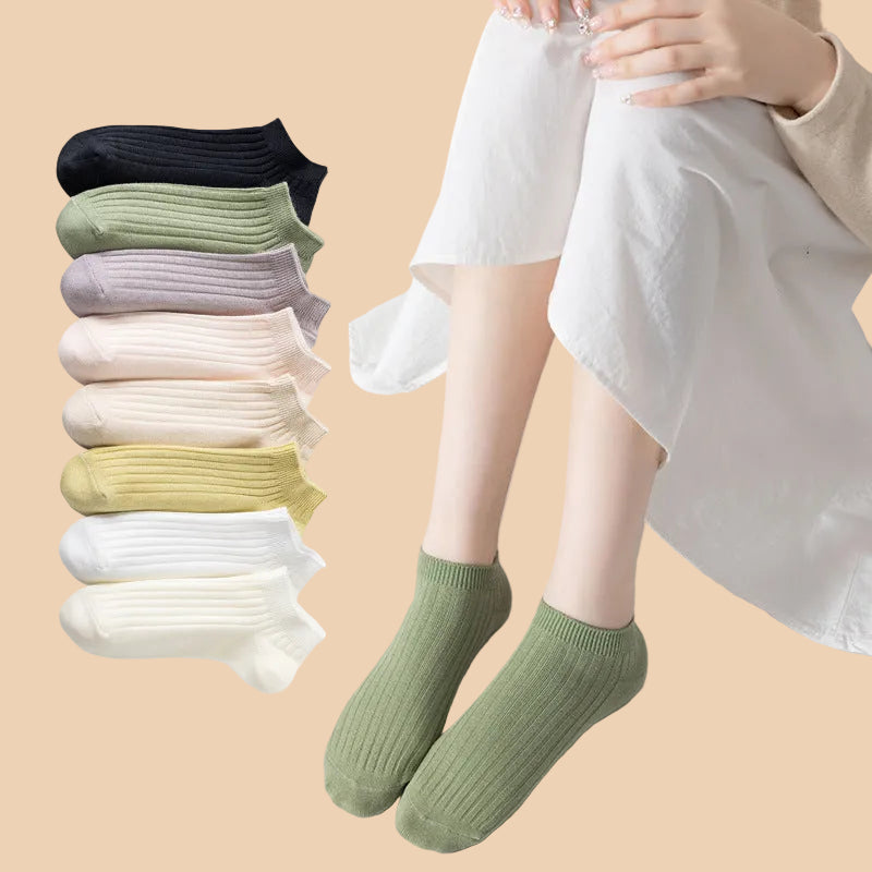 [PACK OF 5] Lovellee Ankle Socks for Women Summer Thin Breathable