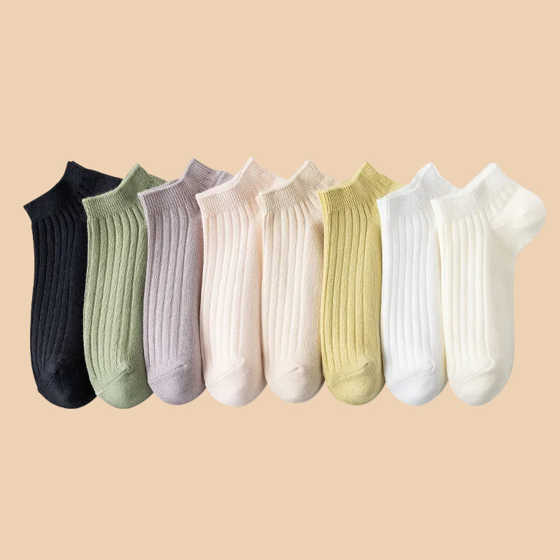 [PACK OF 5] Lovellee Ankle Socks for Women Summer Thin Breathable