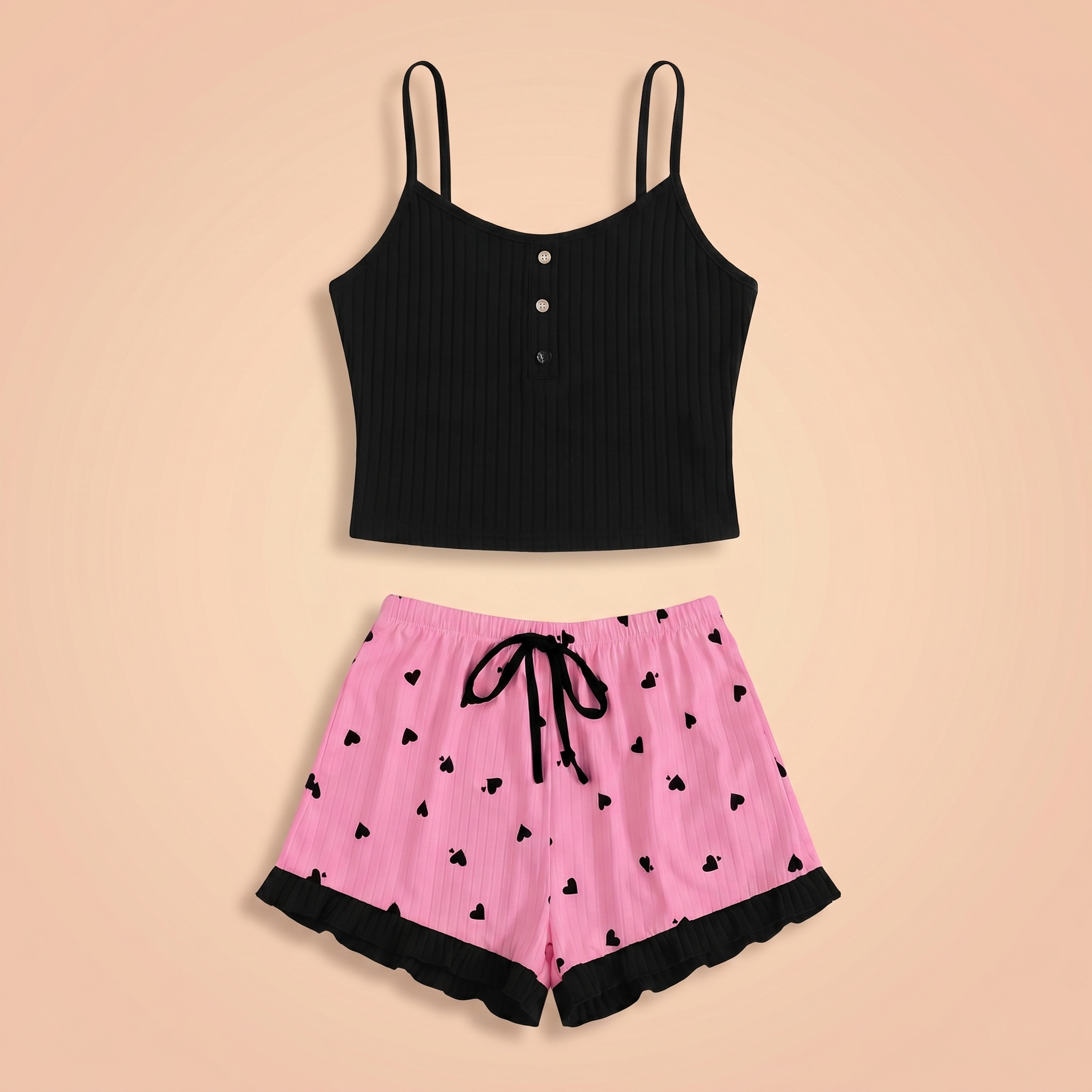Lovellee Ribbed Camisole Shorts Set