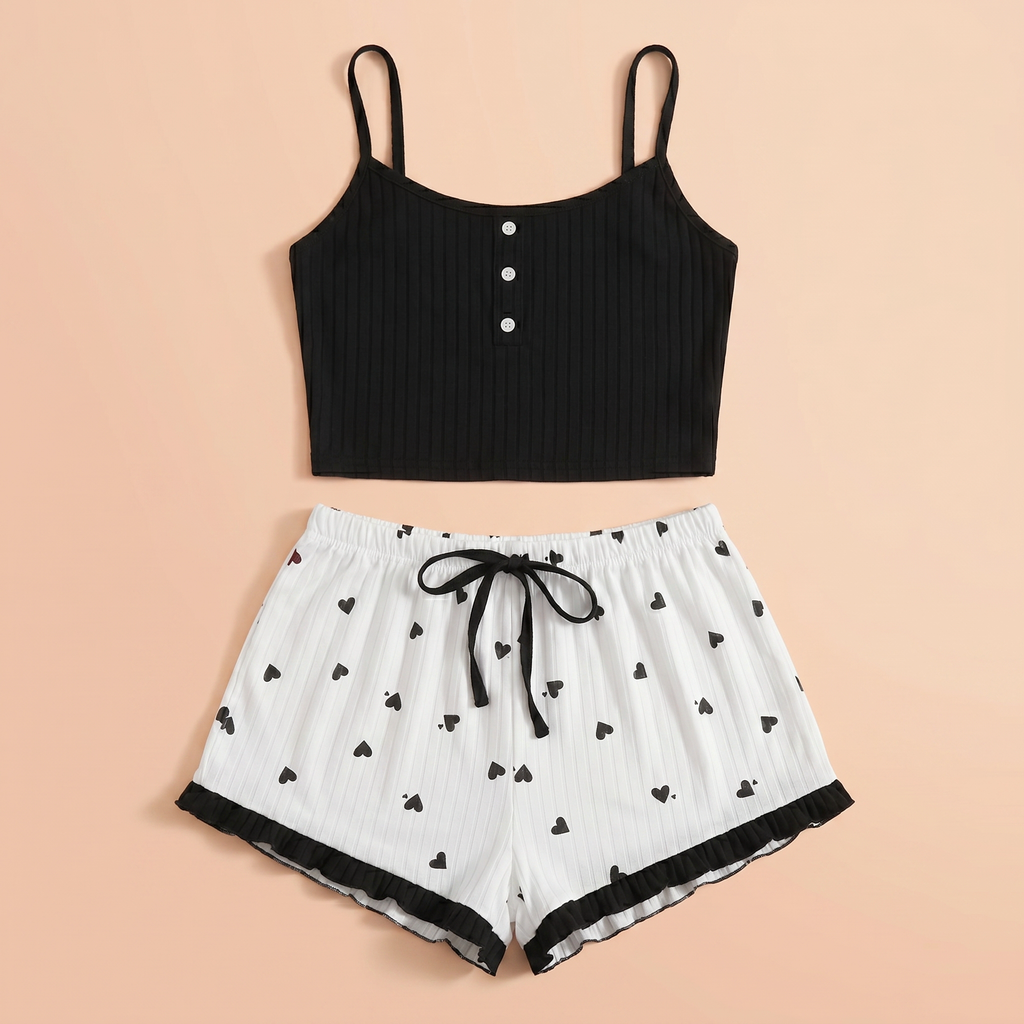 Lovellee Ribbed Camisole Shorts Set