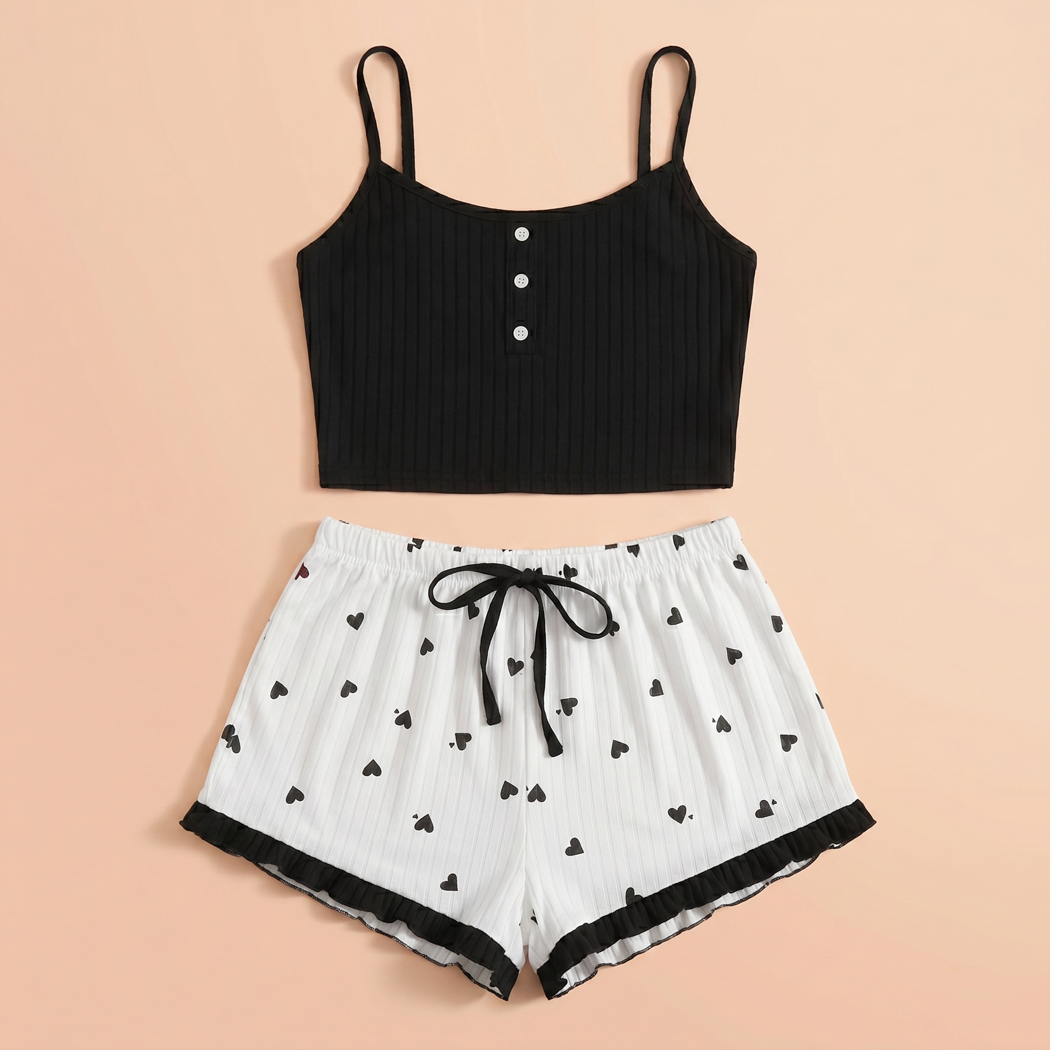 Lovellee Ribbed Camisole Shorts Set