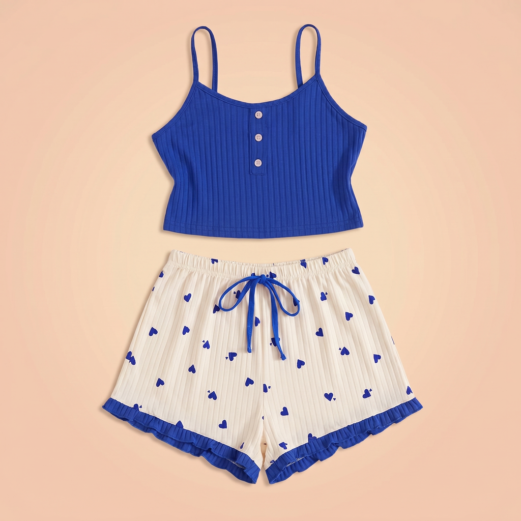 Lovellee Ribbed Camisole Shorts Set