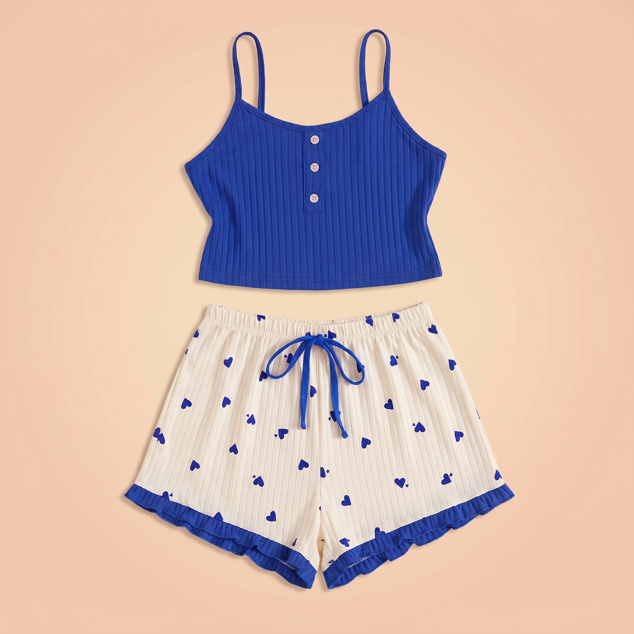 Lovellee Ribbed Camisole Shorts Set