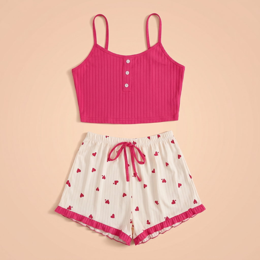 Lovellee Ribbed Camisole Shorts Set