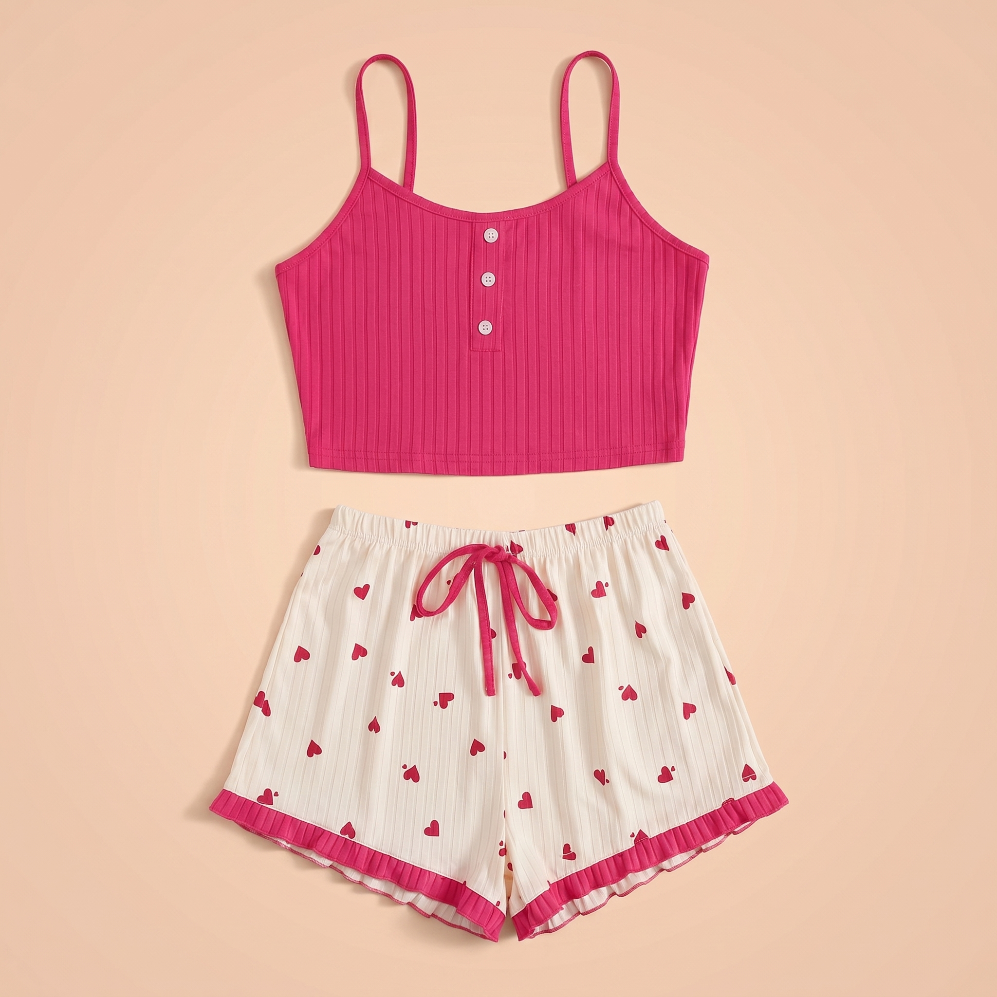 Lovellee Ribbed Camisole Shorts Set
