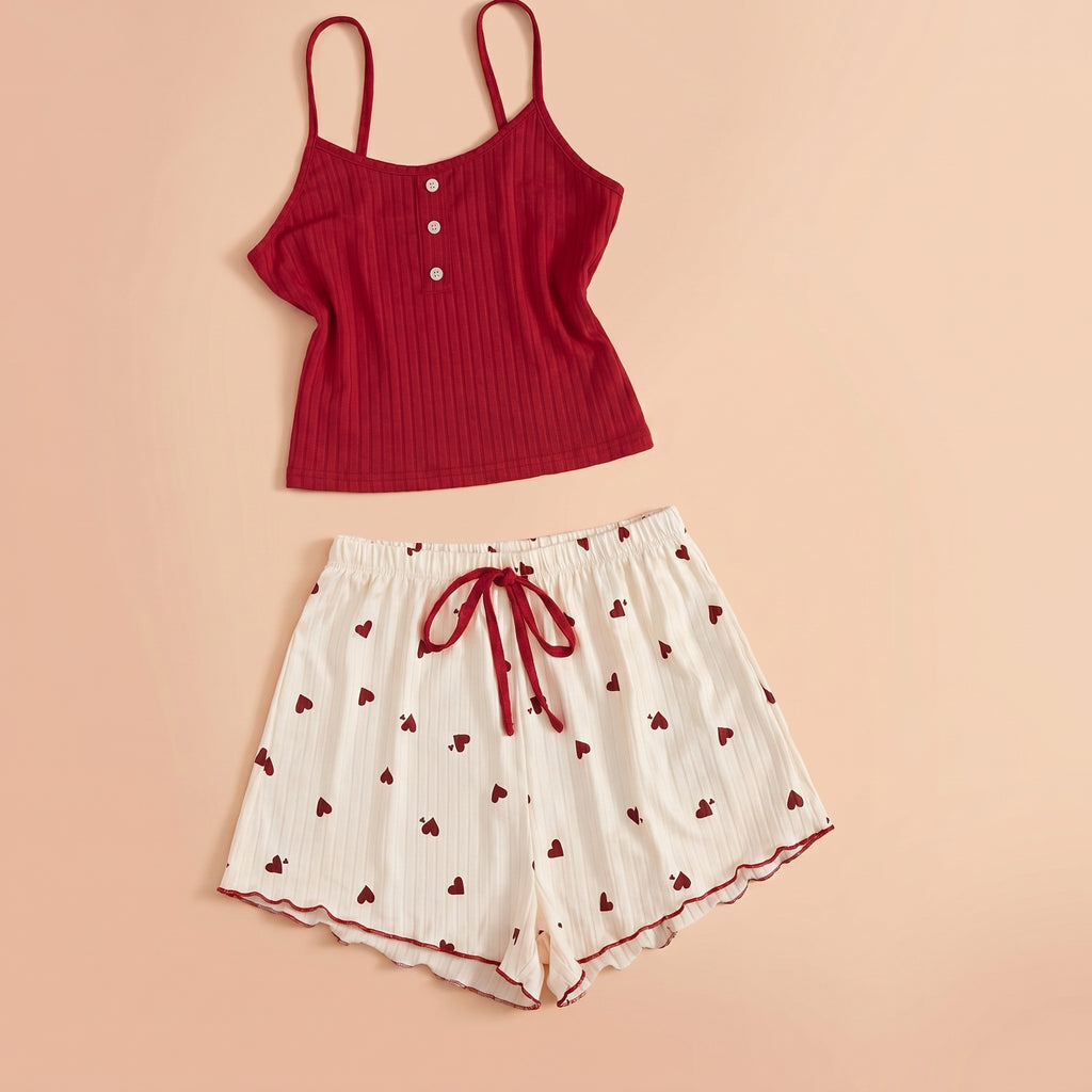 Lovellee Ribbed Camisole Shorts Set