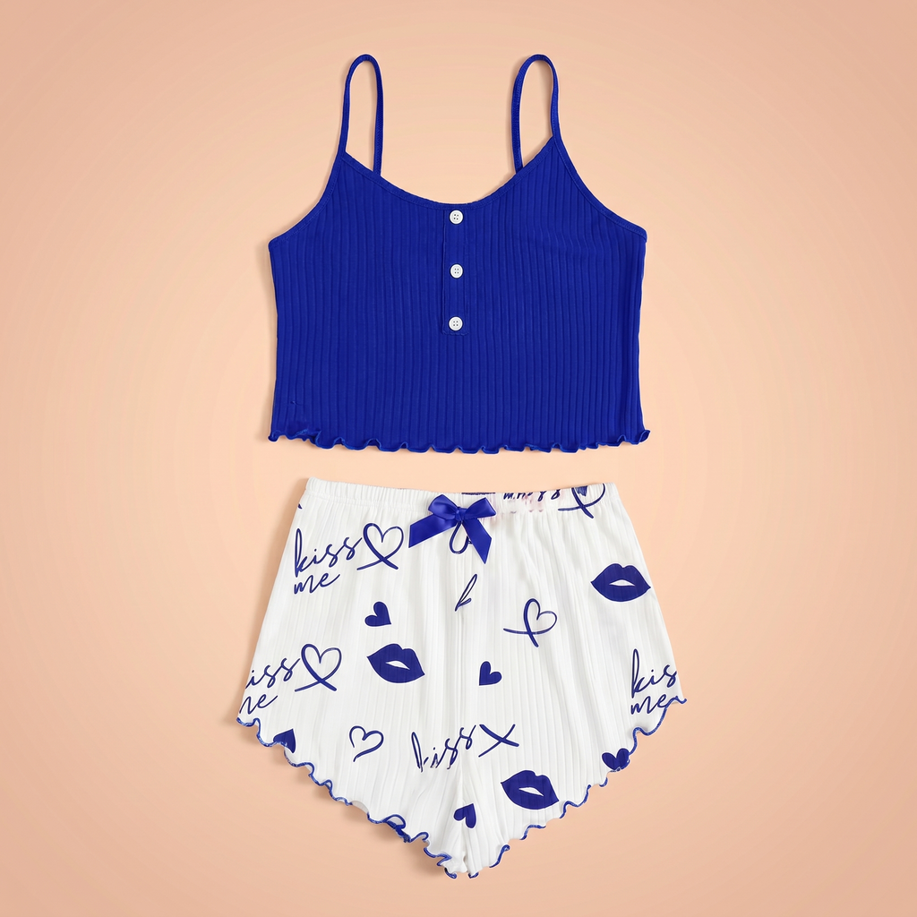 Lovellee Ribbed Camisole Shorts Set