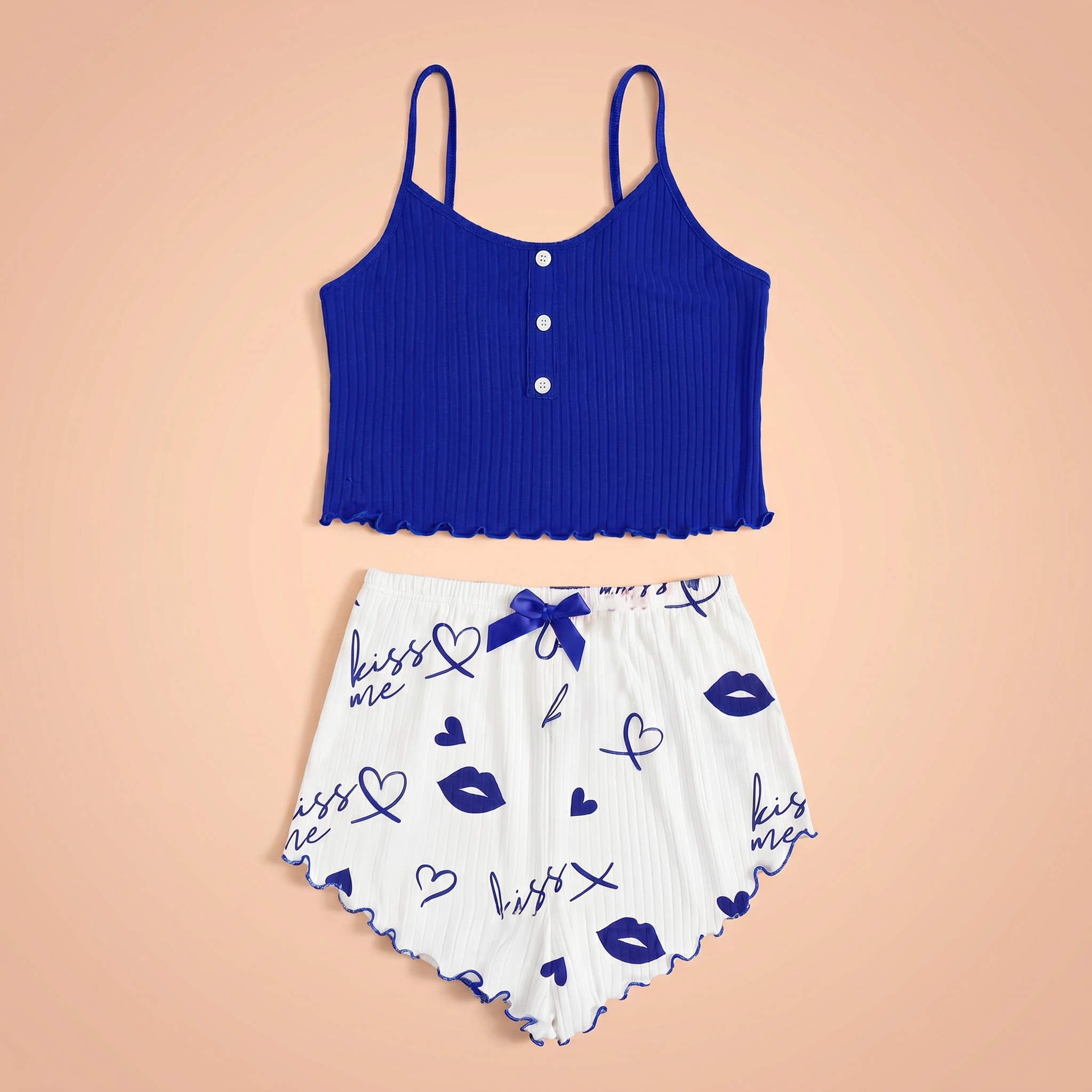 Lovellee Ribbed Camisole Shorts Set