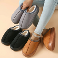 Lovellee Faux Suede Home Slippers Warm Cotton Lined Non-Slip